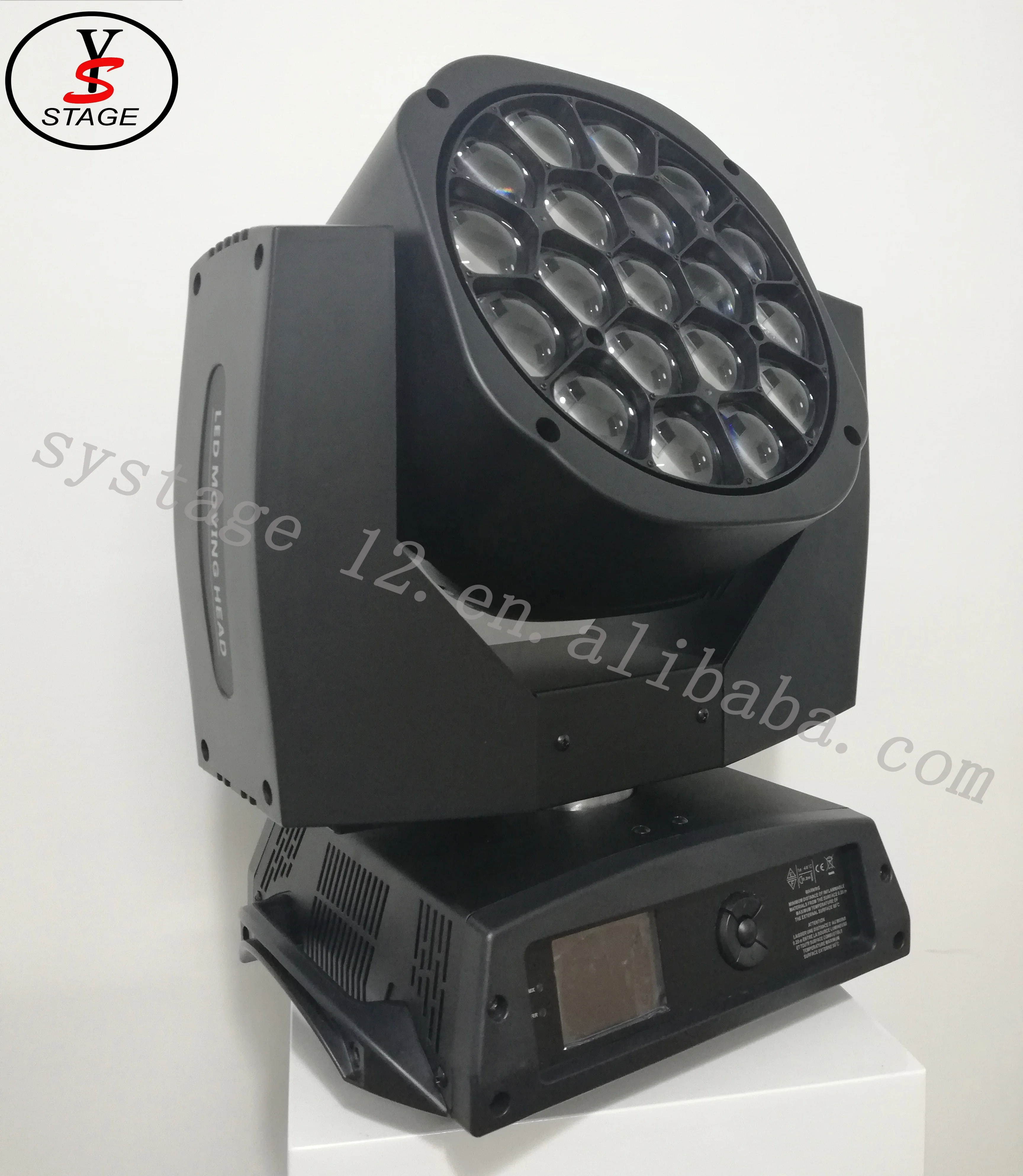 

Super bright DMX512 RGBW moving head beam wash big bee eyes 19*15W clay paky 4in1 led stage lighting, Black