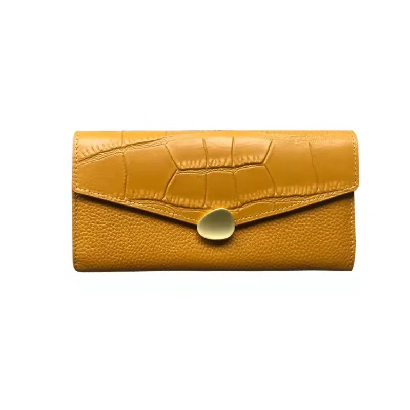 

Guangzhou Factory Direct Ladies Travel Purse Zip Around Clutch Wallets Wristlet Blocking genuine Leather Women Long Wallet, 6 colors