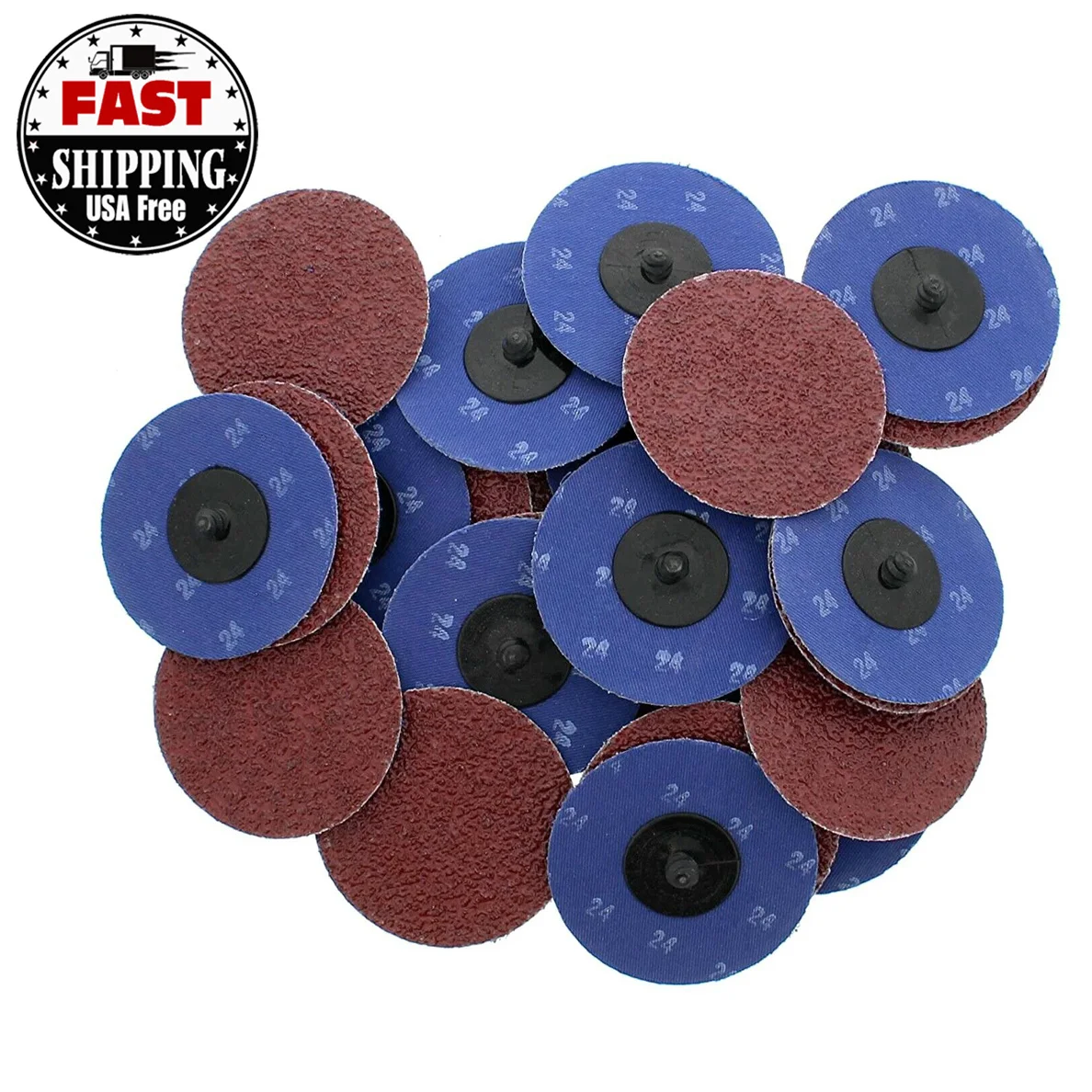 

USA Warehouse Shipping Within 24h 25PCS 3 in Quick Change Sanding Discs 24 36 60 80 Grit Aluminum Oxide