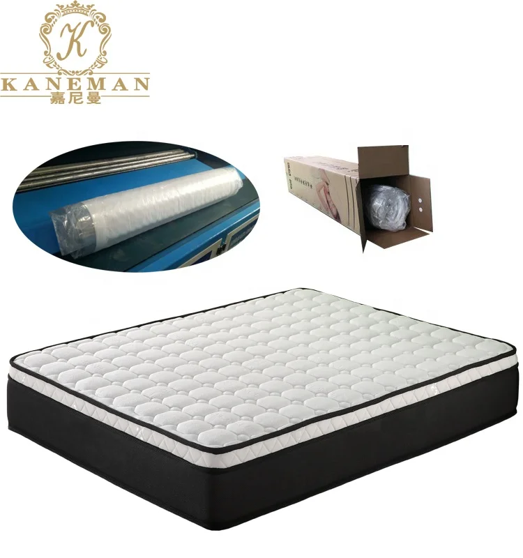 

10 inch Vacuum Roll up Packing king Size Pocket Spring Easy Sleep Pillow Top Mattress, Customized color