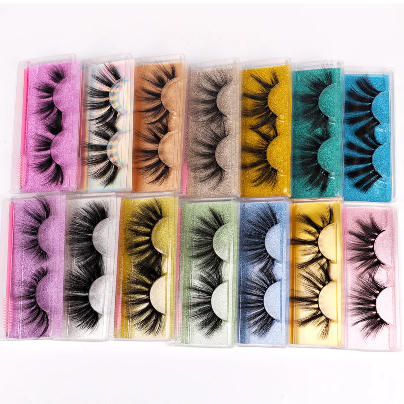 

Hot Selling 25MM Length Faux Mink Fur 3D False Eyelashes with Brush Makeup Tool Vendor