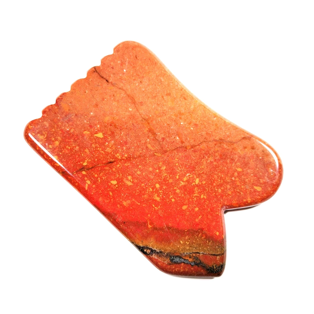 

New natural product carved Spiky Mookaite Jasper New shape gua sha face massage tool