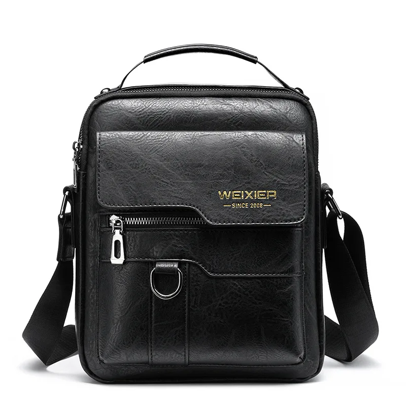 

Fashion Outdoor Business Travel Messenger Sling Bag PU Leather Designer Crossbody Men Shoulder Bag