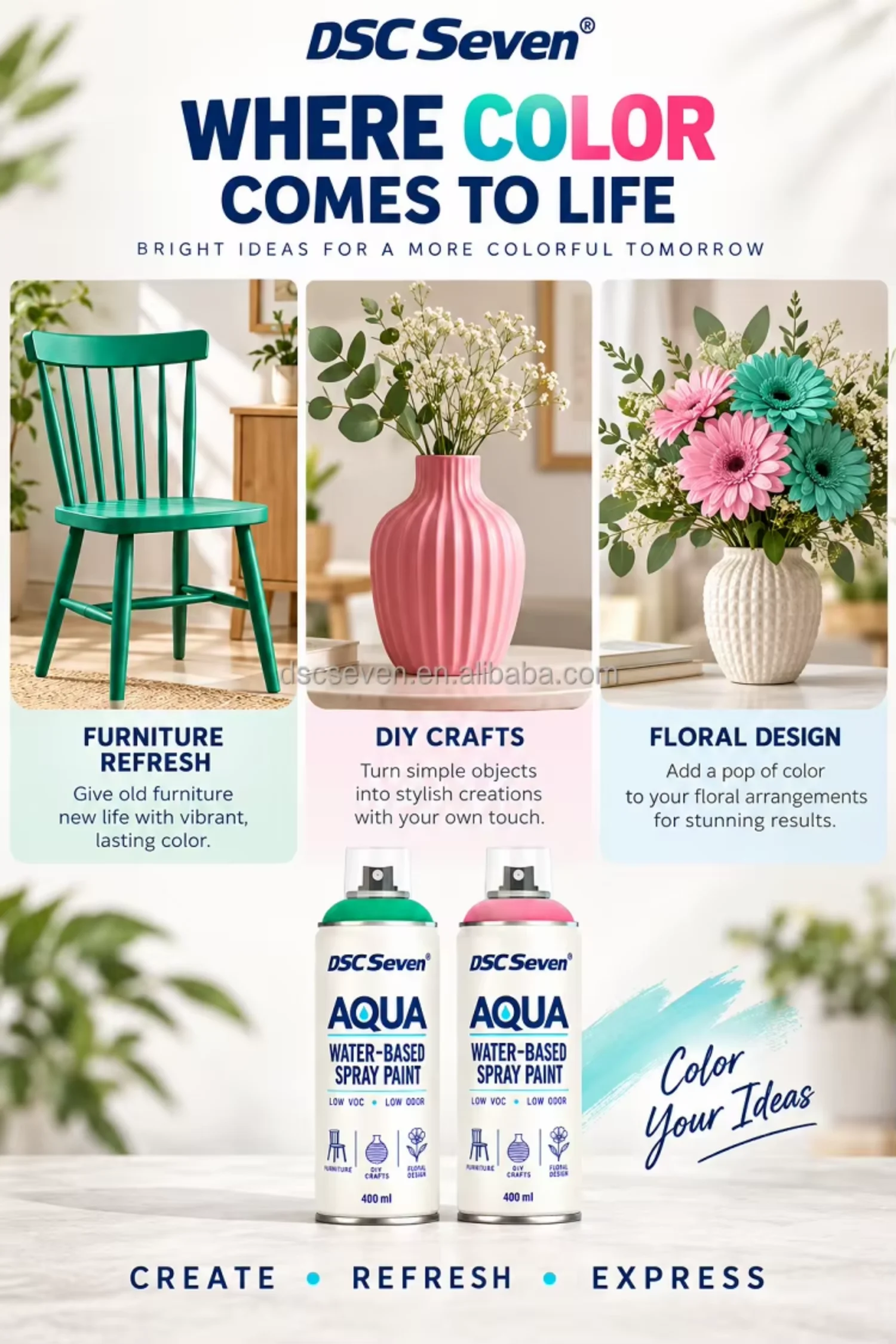 Premium Acrylic Water-Based Craft Spray Paint 400ml Indoor Low VOC Formula for Wood Terracotta Pots Glass Home Decor Upcycling Premium Acrylic Water-Based Craft Spray Paint 400ml Indoor Low VOC Formula for Wood Terracotta Pots Glass Home Decor Upcycling