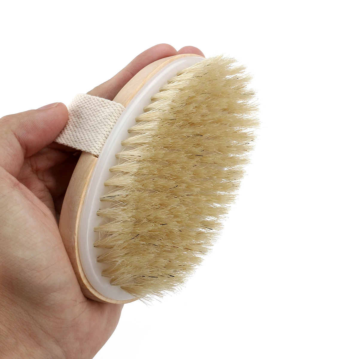 

Hot Sale Oval Bristles Bath Brush Natural Fiber Hair Cleaning Brush Bathroom Supplies, As photo