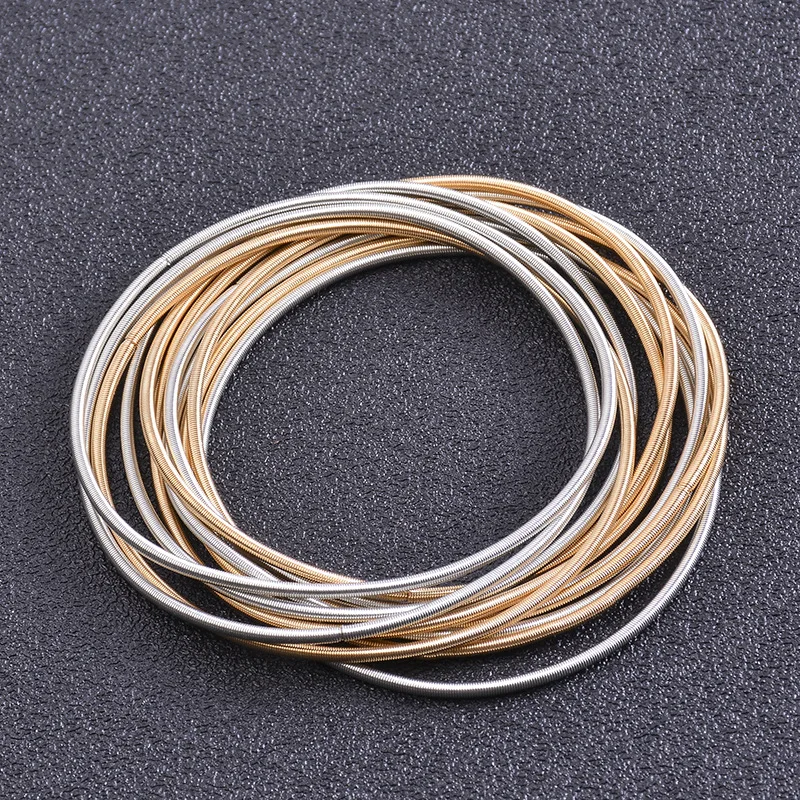 

Fashion Wholesale Charm rose gold plated lady guitar string spring bracelets jewelry for women, Gold, silver, rose gold