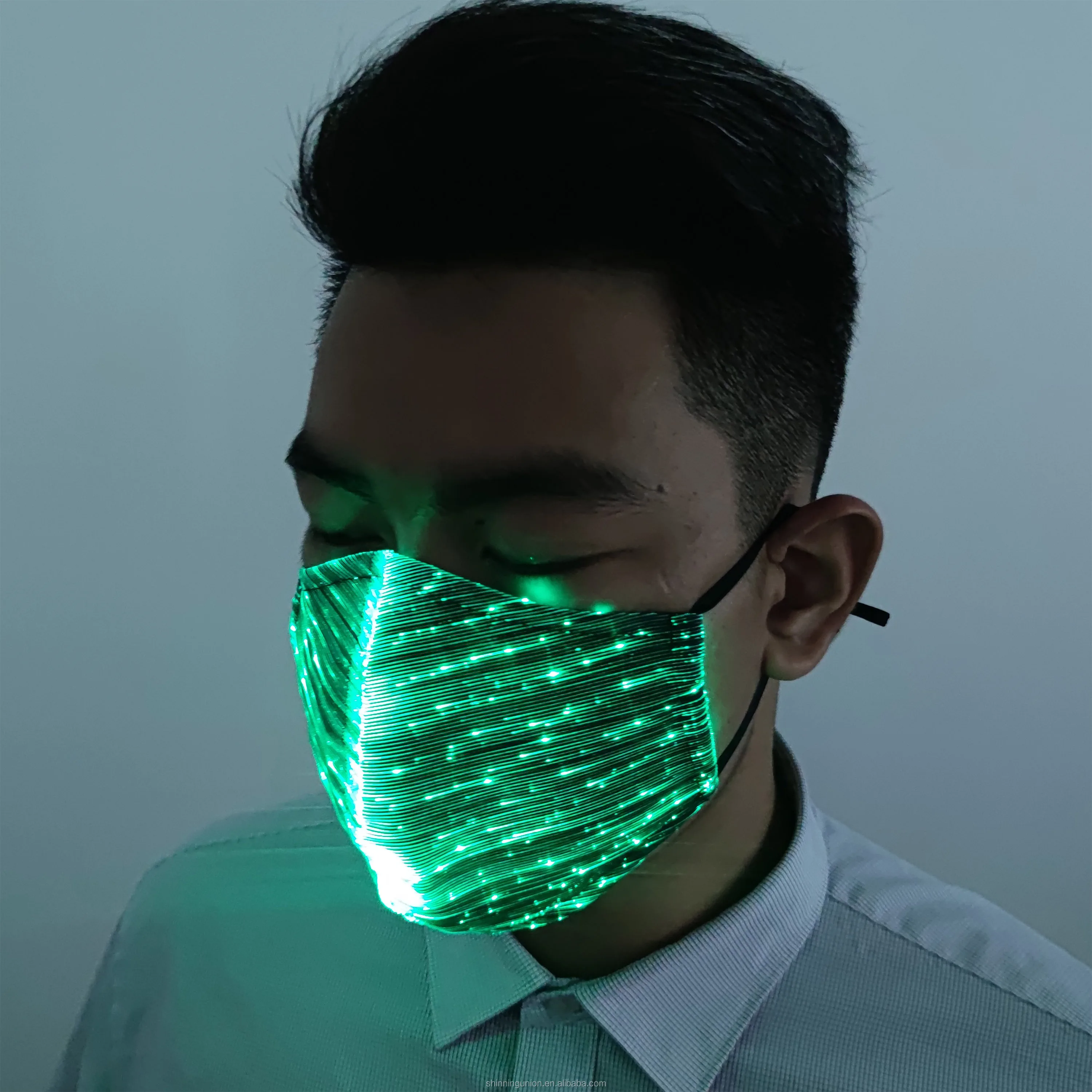 Led Luminous Fiber Optic Light Up Face Mask For Party Rave Buy Led Mask,Led Face Mask,Led Mask