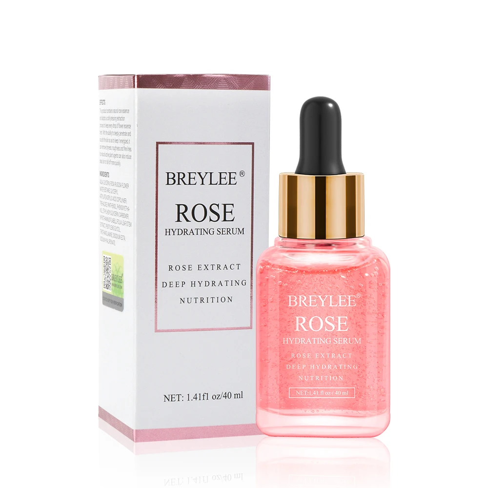 

free shipping BREYLEE anti wrinkle rose water facial serum Moisturizer Nourishing 40ml hot sale drop shipping, Pink