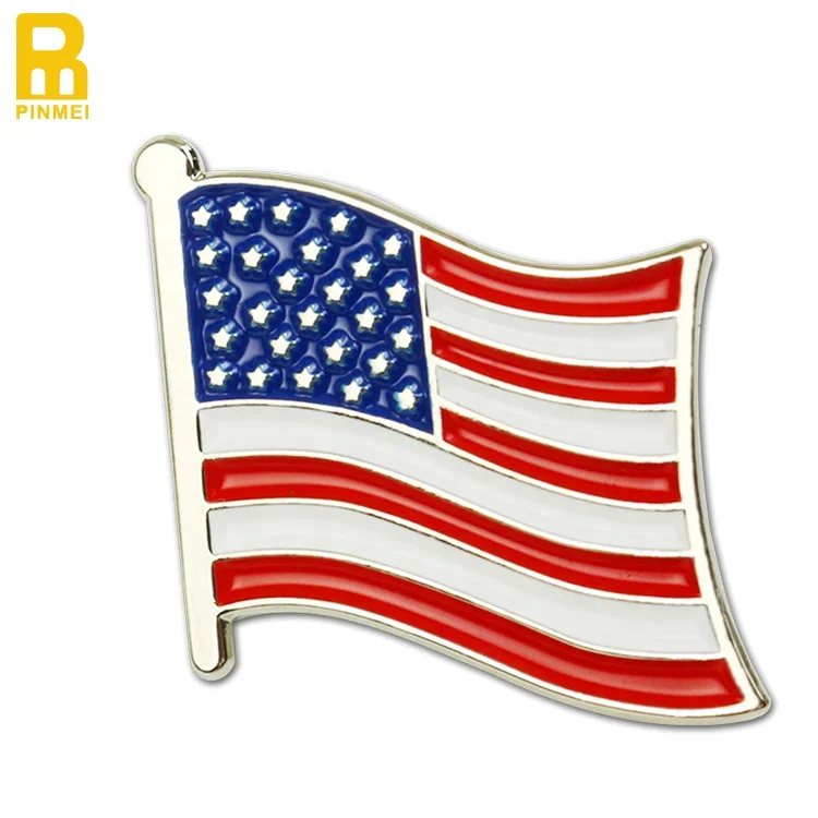 

No mold fee USA flag pin badge enamel
