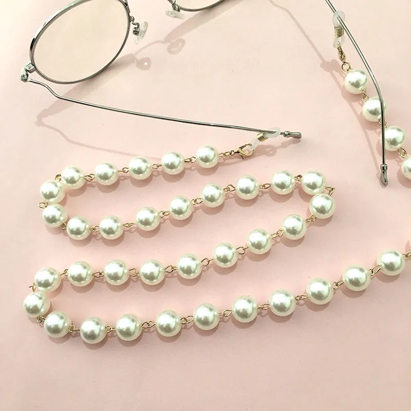 

Hot Selling Women Eye Pearl Maskes Glasses Chain Jewelry 2021, As photo