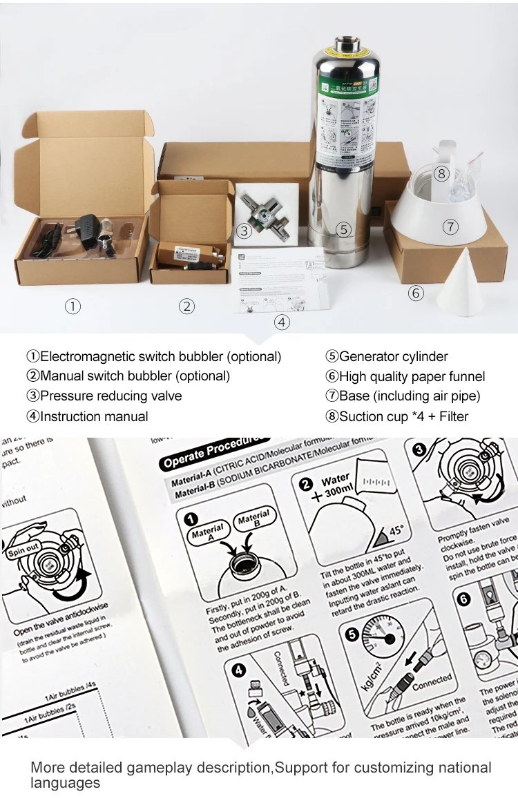 Original Diy Co2 Generator Aquarium Stainless Steel Cylinder Co2 Diy