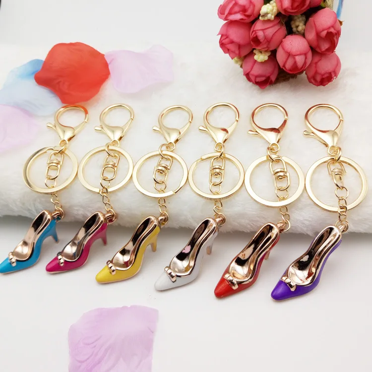 

High heels key chain High-heeled shoes handbags accessories car key ring chain pendant Multicolor high heel key ring DHL Free