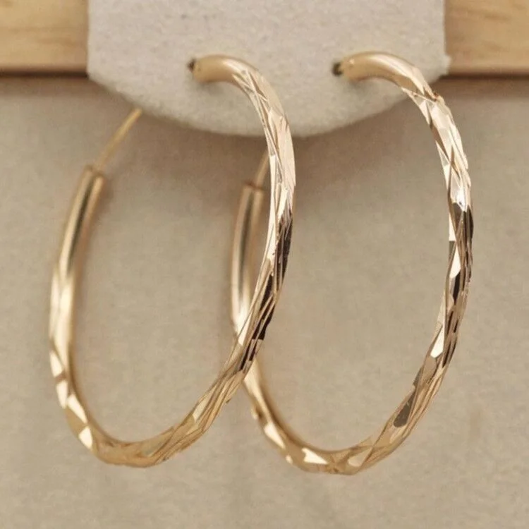 

Classic hot design simple geometric round brass gold plated exaggerate hoop earrings for women jewelry