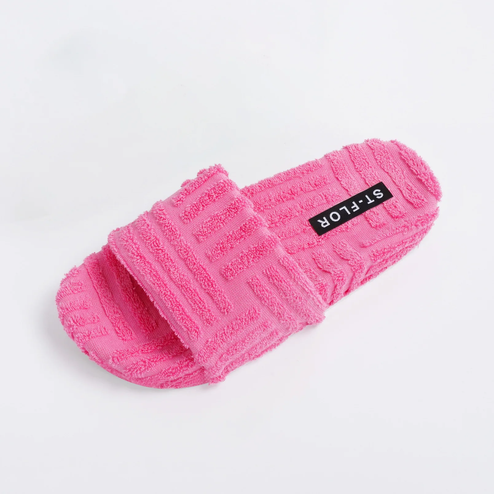 

Custom 2021 new design fashion towel shoes ladies slippers solid color casual women's slippers indoor furry women's slippers, Customized color