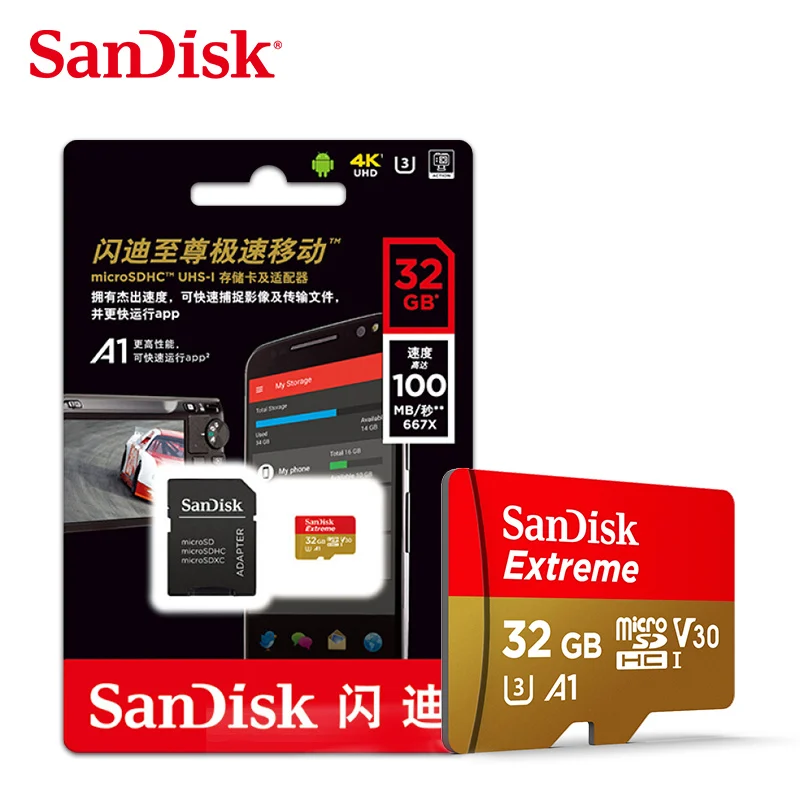 Sandisk Extreme Micro Sd Card 64gb U3 32gb Memory V30 100mb S Class10 Flash Tf Card Support 4k Hd Buy Sandisk Memory Card Flash Tf Card Sandisk Extreme Sd Card Product On Alibaba Com