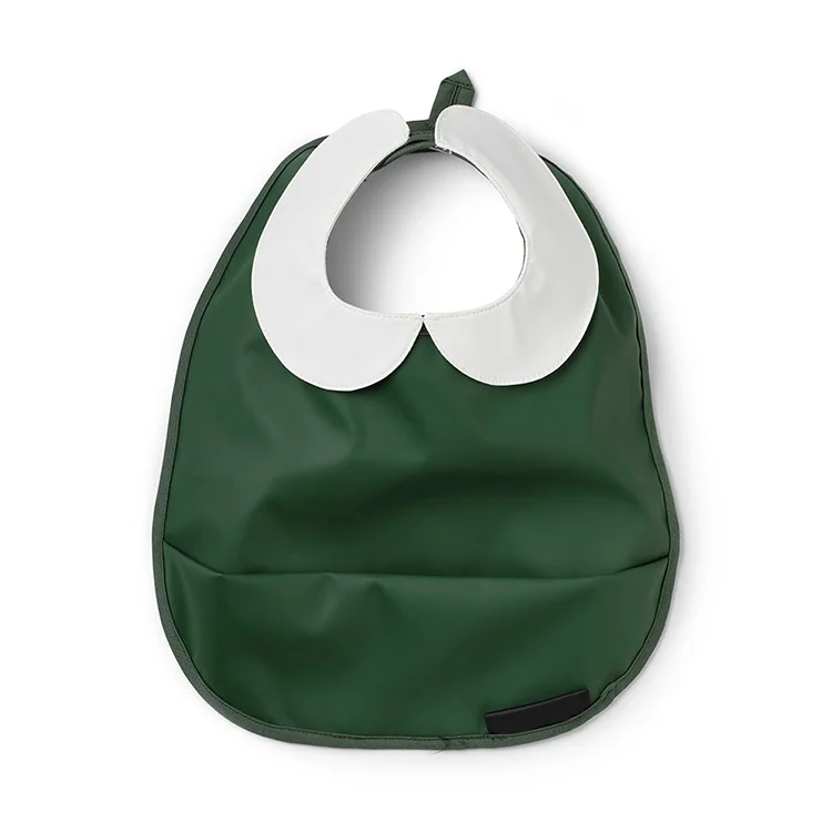 

BPA Free Waterproof PU Baby Bib With with Food Catcher Baby PU Bibs Wholesale, Customized color