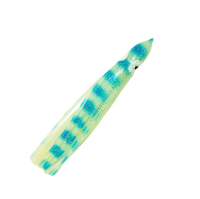 

50mm 90mm 115mm Rubber octopus fishing lure Silicone glow hoochie soft octopus lure luminous squid skirts for 5pcs/bag, Various