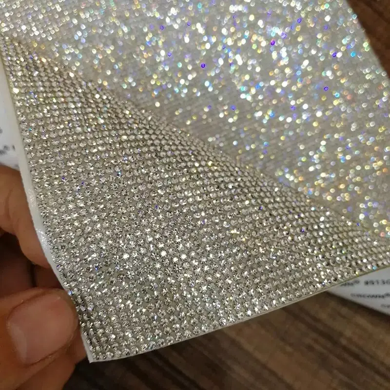 

Wholesale 24*40cm non hotfix crystal Self Adhesive Glass Rhinestone Sheets for Home Decoration