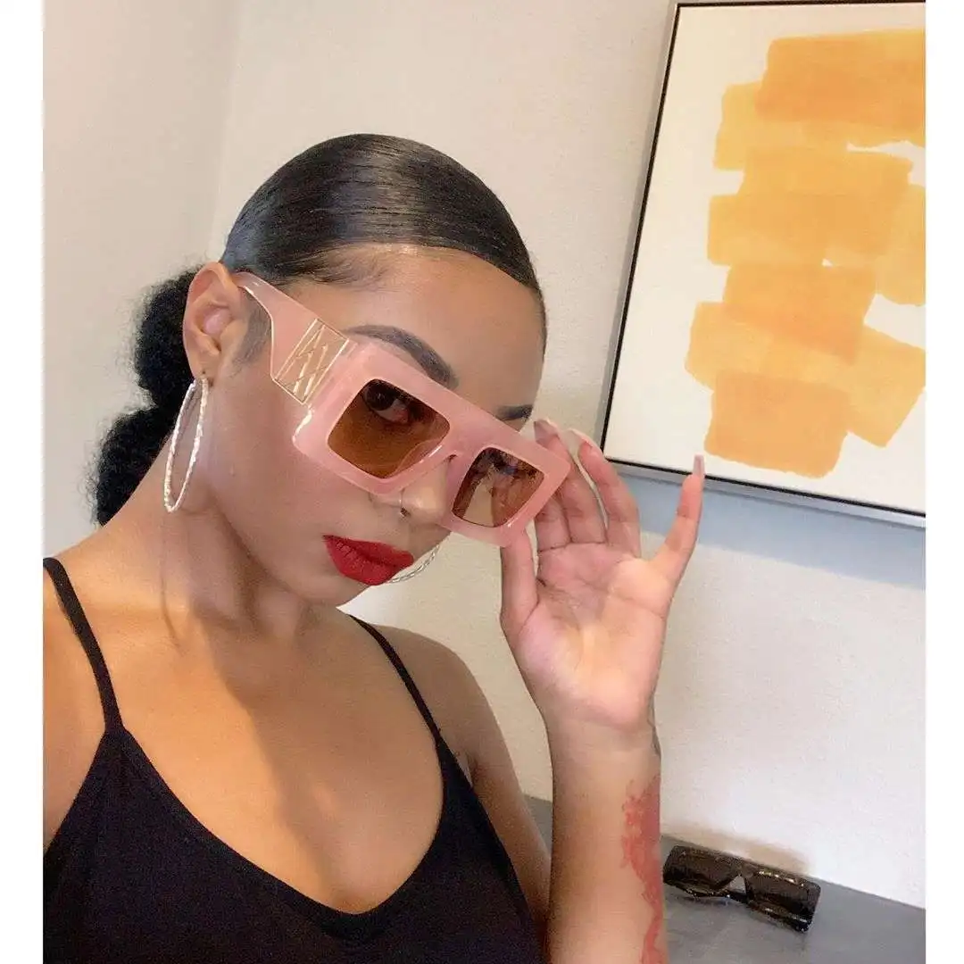 

Square Plastic Big Frame Wide Legs Women Sunglasses