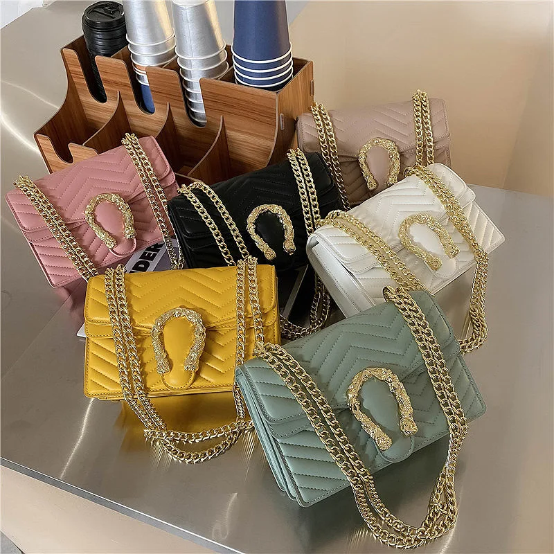 

Famous Brand Texture Bags Women Luxury Fashion Chians Shoulder Bag Chevron Line Solid Color Crosbody Bag Ladies Handbags Bolsa, As the picture shows