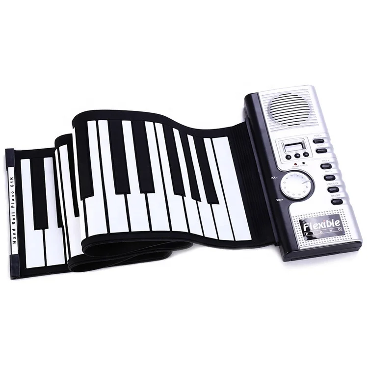 

Wholesale Price Aiersi Portable 61 Keys Roll Up MIDI Flexible Electronic Piano Soft electric organ keyboard musical instrument, Black