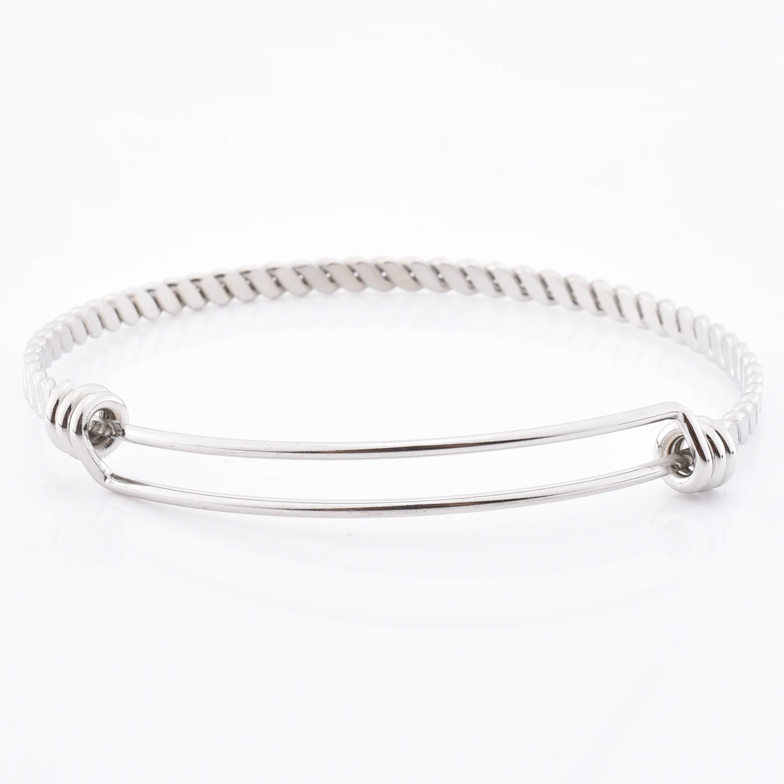 

2021 Hot New Products Stainless Steel Extendable Twisted Adjustable Bangle Bracelet