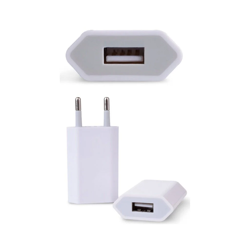 

CE FCC ROHS Certified 5V 1A Single USB Port US EU Plug Power Adapter Flat Wall Charger For iphone 11 12 pro, White /black