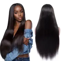 

Straight Hair Virgin brazilian 150 density Lace Frontal Wig Pre Plucked With Baby Hai Hair Black 100 Human Hair Wigs For Women