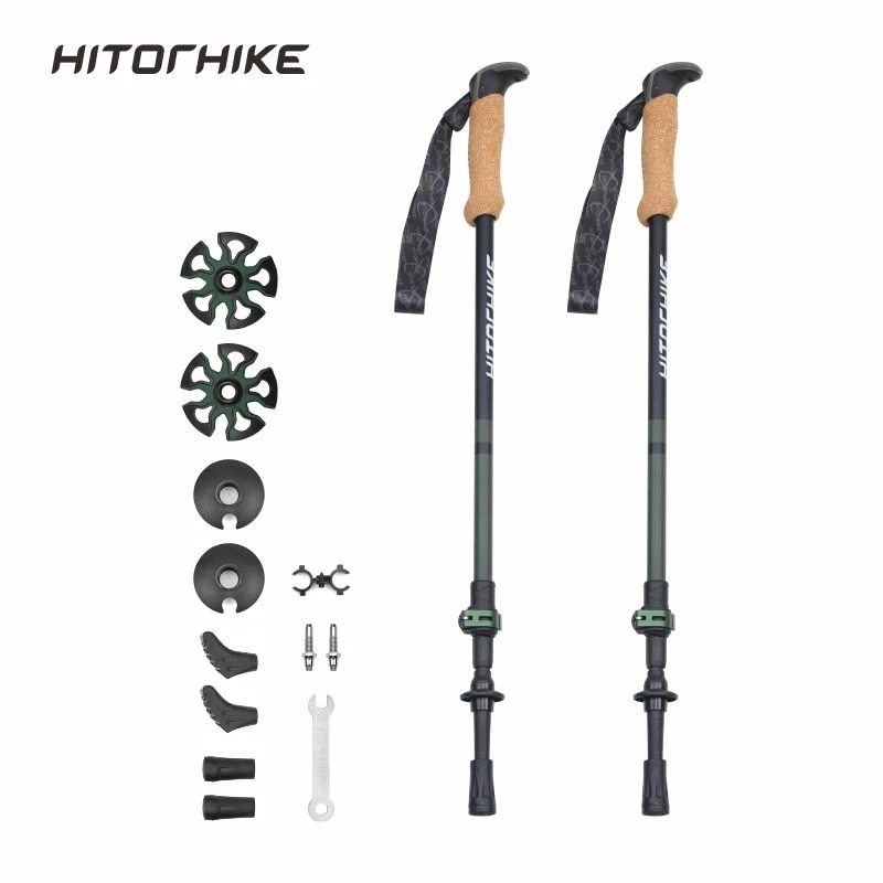 

Hitorhike Trekking Poles Folding Hiking Stick Collapsible Hiking Poles Trekking Stick Walking Poles Nordic Walking Sticks