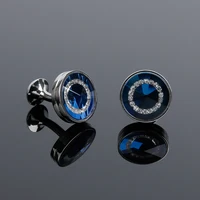 

XUSHI High-End Copper Luxury Design Fashion Crystal Round Cufflinks XK18S015