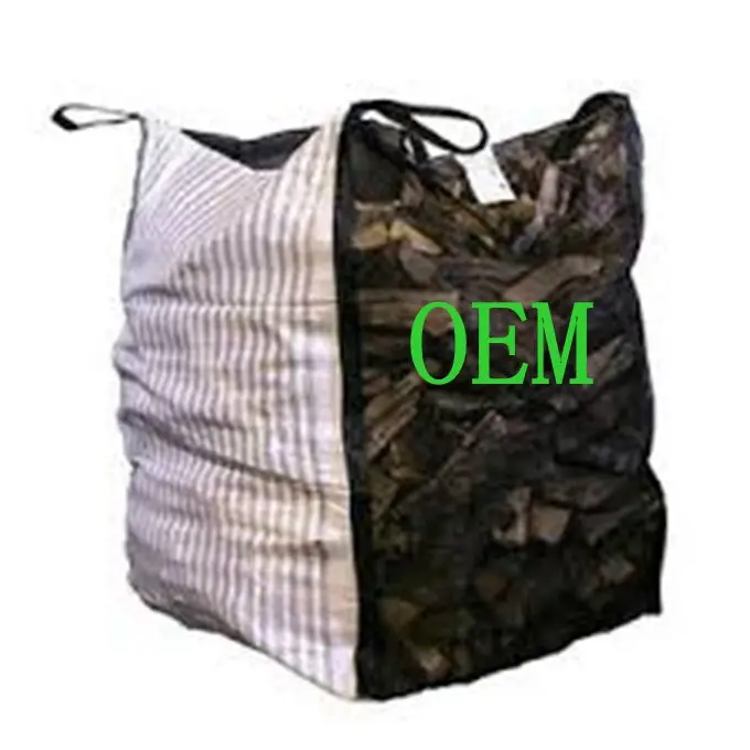 EGP Factory PP Breathable Bulk Fibc Vented Mesh Jumbo Bag Accept Customized Logo Printing for Firewood 1000kg 1200kg with Spout