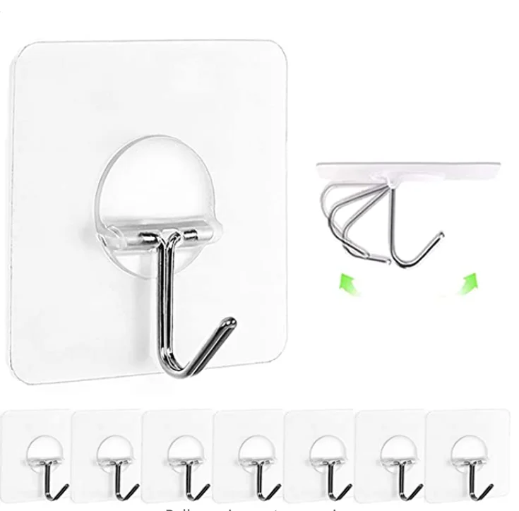 

Hot Selling Practical High Quality 10kg self Strong Adhesive Kitchen plastic Wall Hanger Hook, Any colors