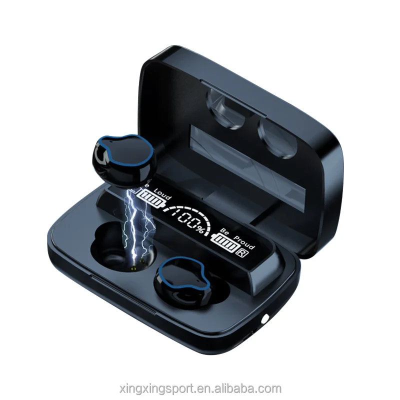 

OEM/ODM Tws Earbuds Wireless Hand Free M9 With Mirror Led Display Phone Holder Earphone Headphones, Customized