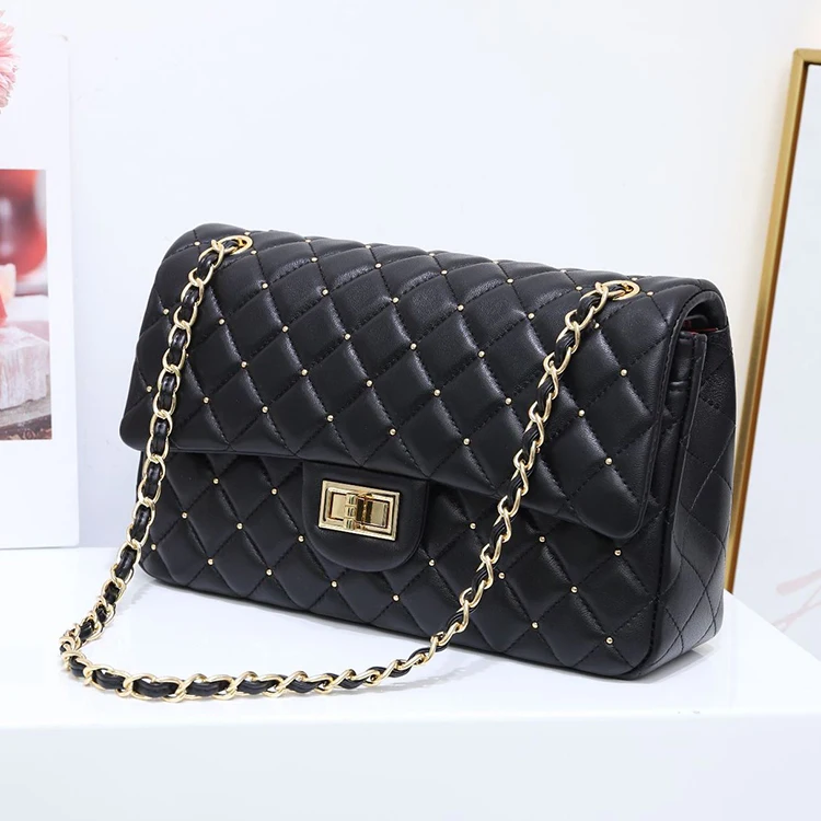 

EMGL040-2 Best selling stylish trend genuine leather rhomboid lady chain messenger bag custom wholesale designer woman handbags