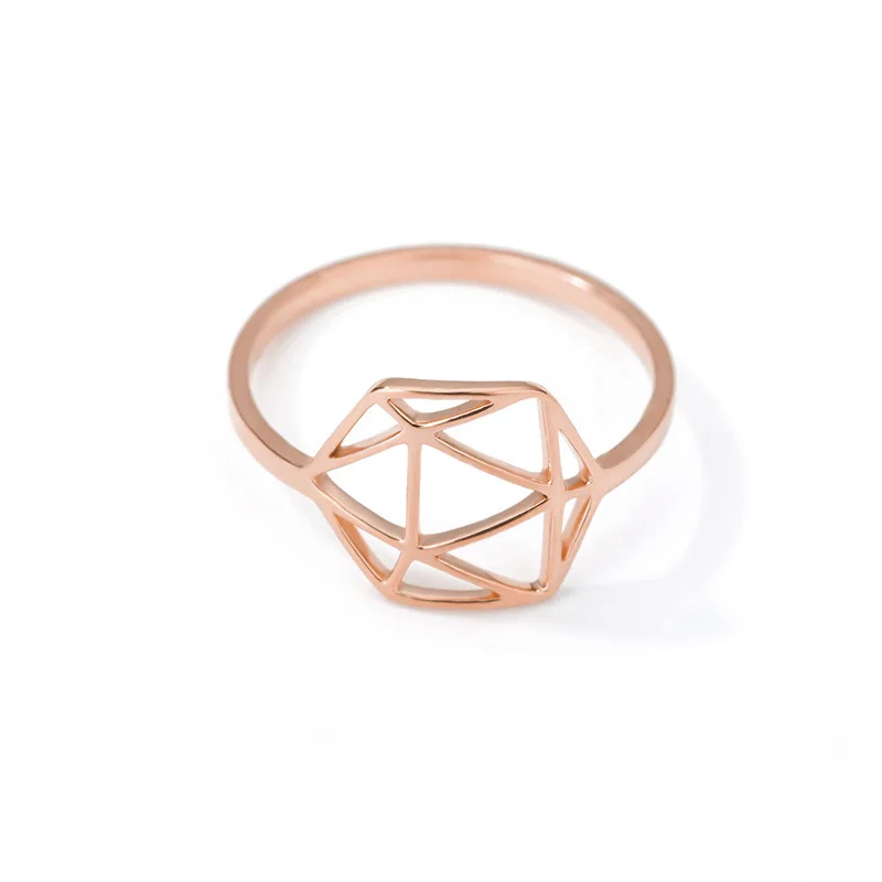 

Minimalist Net Geometric Ring Women 3 Colors Ring Stainless Steel Gold Plated Jewelry Accessories