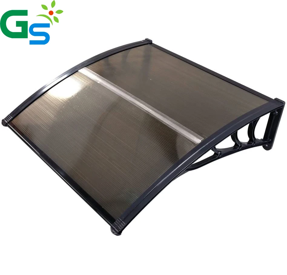 

Diy Outdoor Polycarbonate Cover Front Door Patio Canopy Sun Shetter Rain Snow Protection Bronze Hollow Sheet Window Awning, Customized