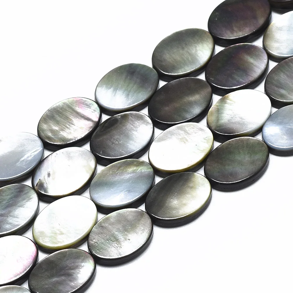 

Pandahall 16 mm Oval Natural Black Lip Shell Beads