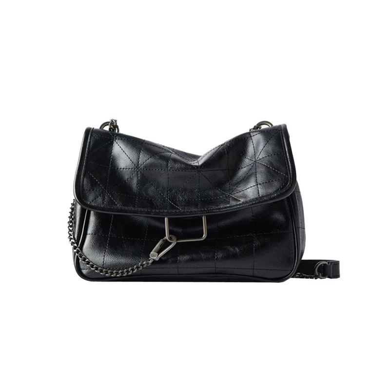 

Large Capacity Rhombic Girl Purses Brand Designer Bolsa Texture Chain Handbags For Women PU Leather Luxury Sewing Messenger Bags