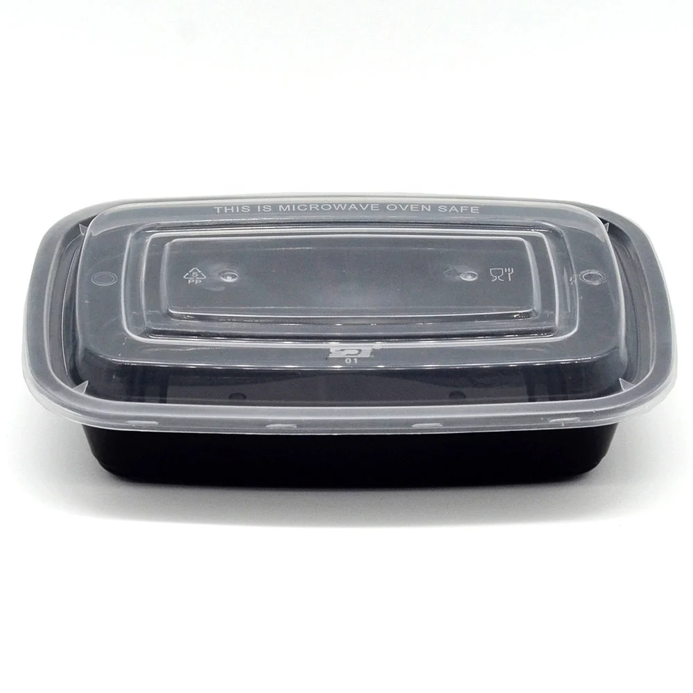 

american style rectangular style pp take away style disposable plastic bento box with for fast food meal box