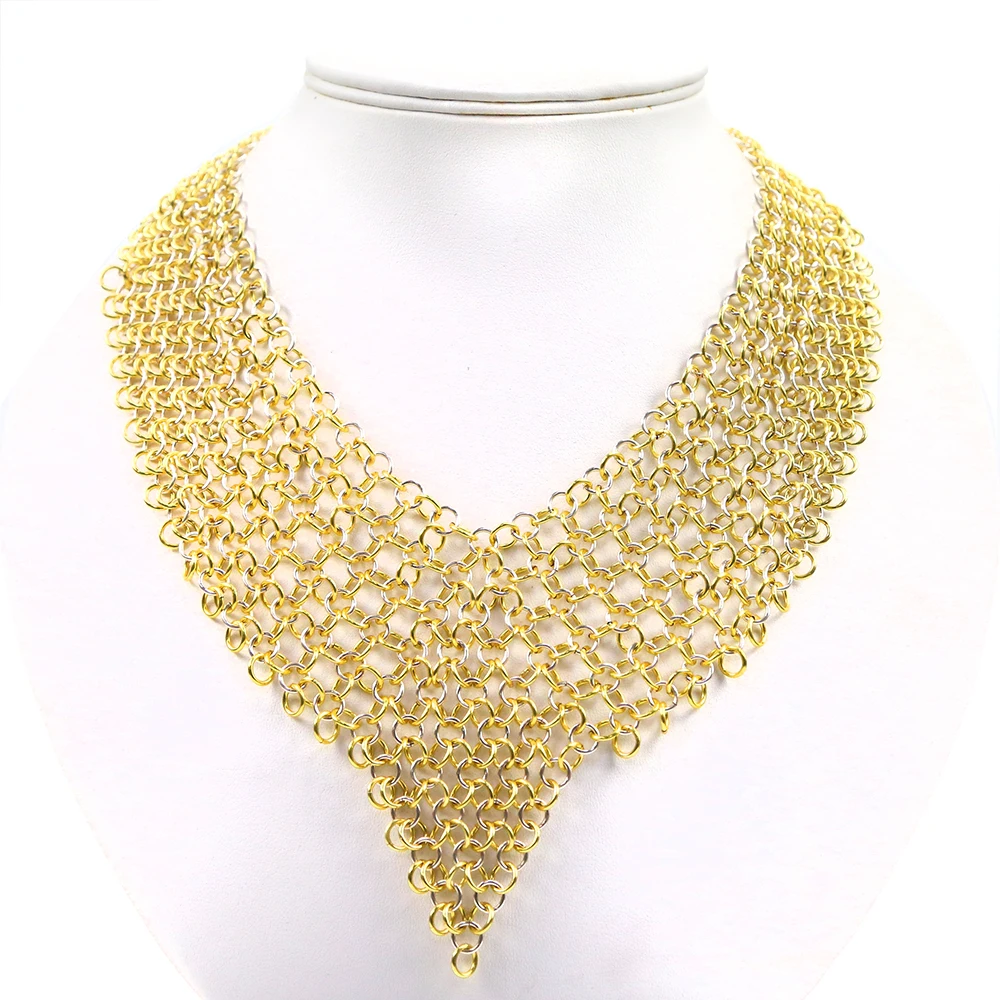 

Handmade Chainmail Drape Bib Necklace ChainMaille Jewelry For Any Occasion, Picture