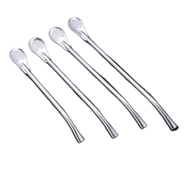 

Multifunction Stainless Steel Drinking Straw Coffee Spoon Tea Filter Mate Tea Reusable Tools, Black, gold, rose gold, silver,