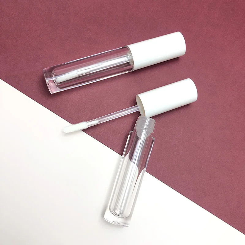 Factory Round 4ml Lip Gloss Containers Private Label White Plastic Lip