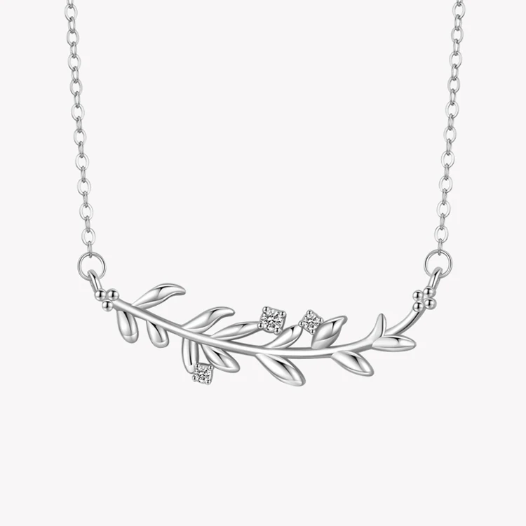 

MINHIN 925 Sterling Silver New Fashions Branches And Leaves Exquisite Tree Leaf Pendant Necklace Fine Female Fashion Jewelry