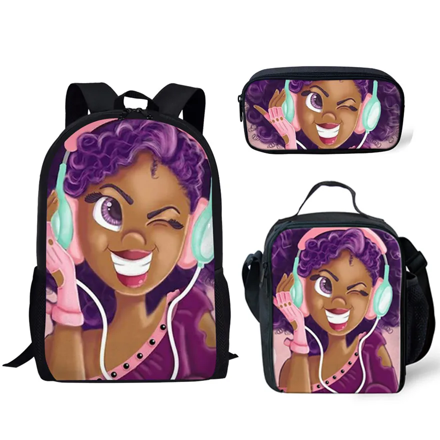 

Back to School Rucksack Mochilas Hot African Women Art Printing School Bags set Girls Schoolbags african print backpack, Black or customized
