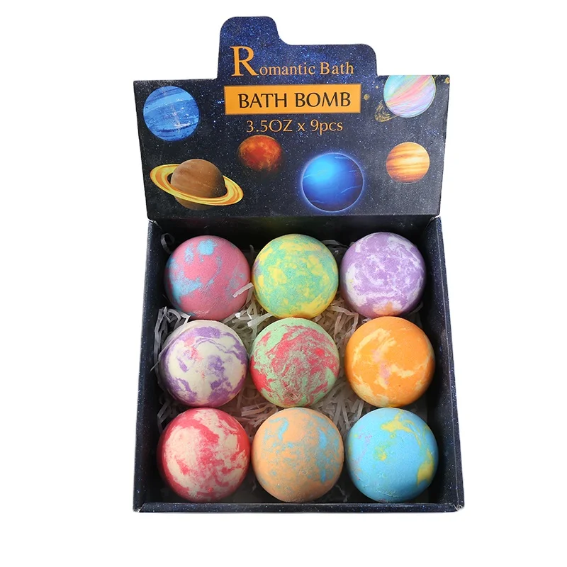

Hot Selling Drop Shipping In Stock Wholesale Organic Private Label Vegan Bubble Essentials Oil Bath Bombs Gift Set, Colorful