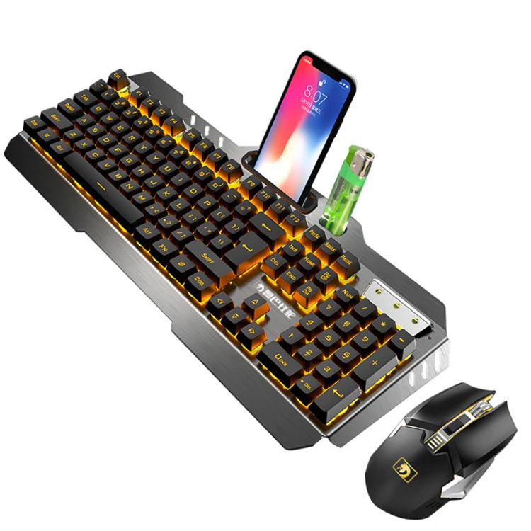 

Gamer Keyboard Laptop Backlight gaming office wireless charging keyboard and mouse set, Black white