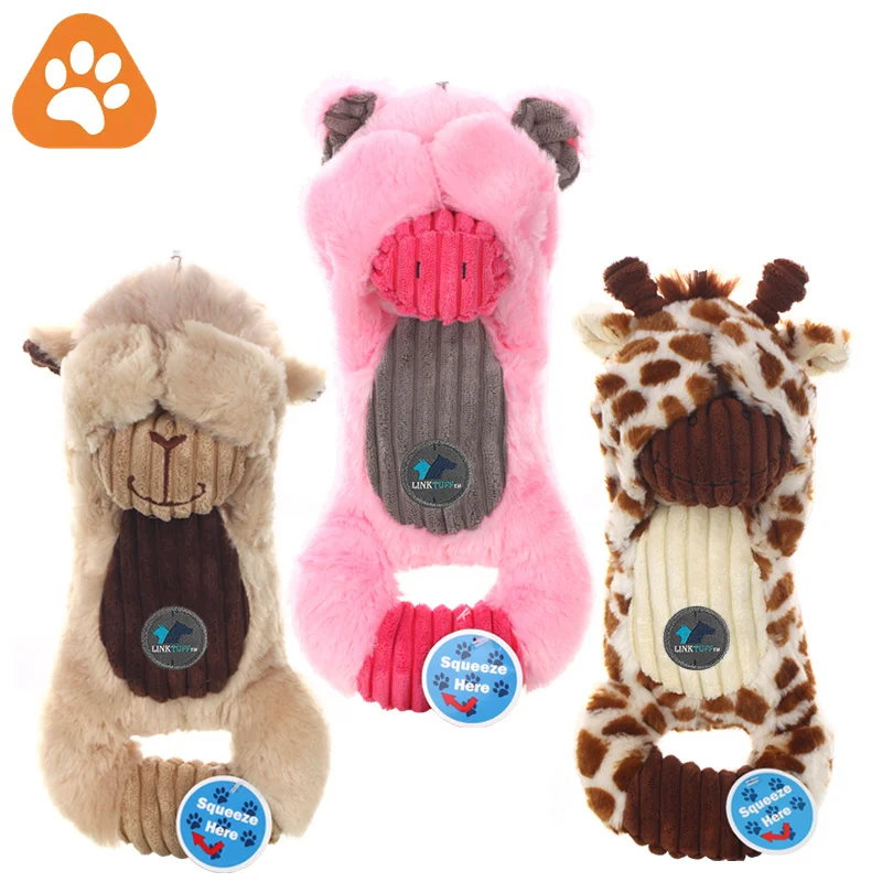 

Factory Hot Sale Animal Pink Stuffed Cotton Hide And Seek Interactive Durable Strong Pull Corgi Large Wholesale Dog Toys