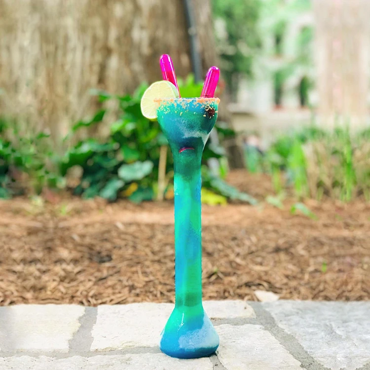 

Free Samples 600ml Party Yard Cups For Adults Funny Long Neck Party Slushy Yarder Cup Custom Long Drinking Cup With Straw, Customized colors acceptable