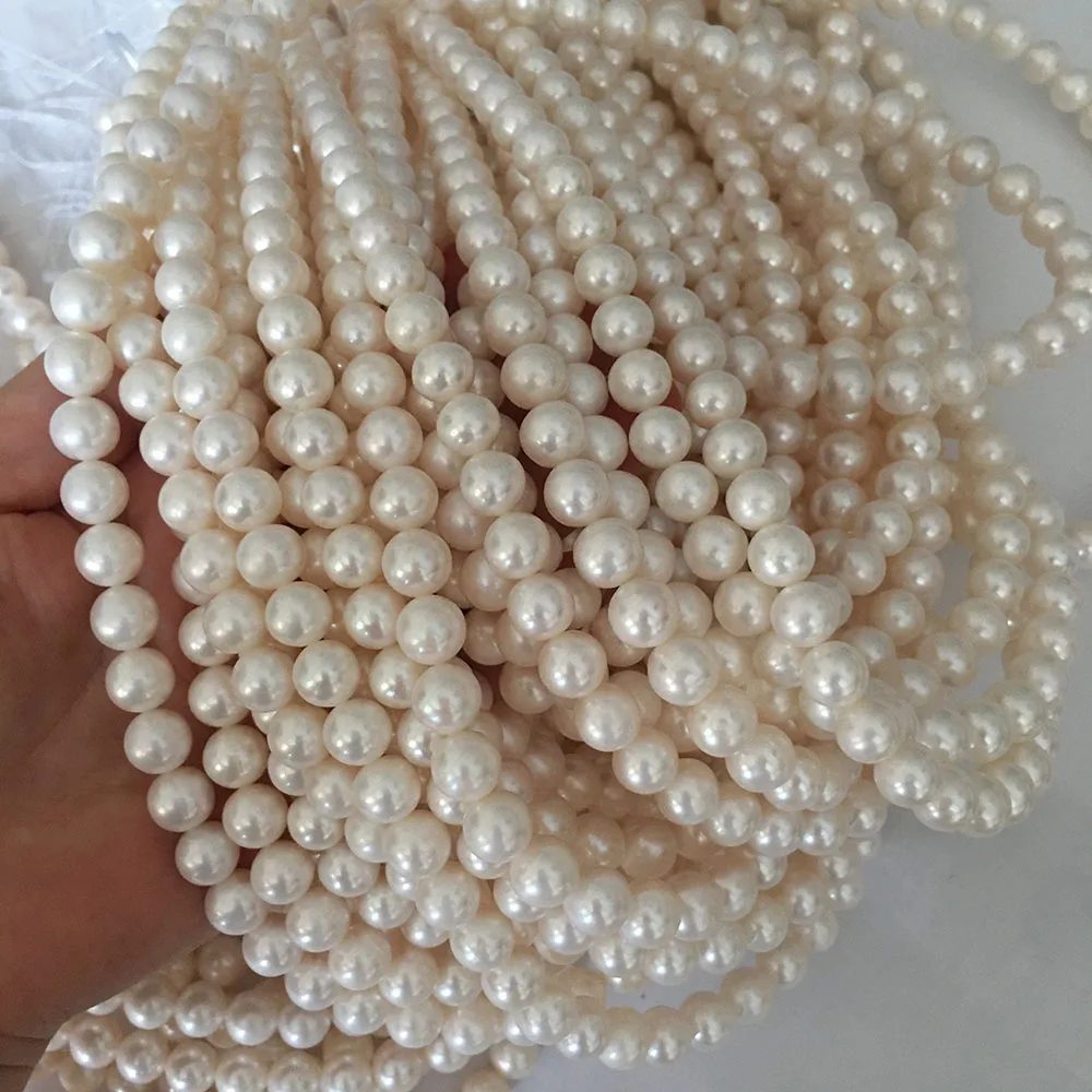 

100% FRESHWATER PEARL9-10 mm AA+ good quality perfect shape pearl in strand loose wholesale freshwater pearl small point flaw