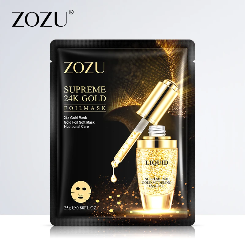 

OBO BIOAQUA factory cosmetics ZOZU brand hyaluronic acid moisturizing 24K gold essence sheet face mask